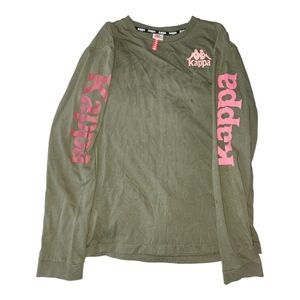 KAPPA Retro 222 Banda Taped Long Sleeve T Shirt Green Size LARGE Omini logo